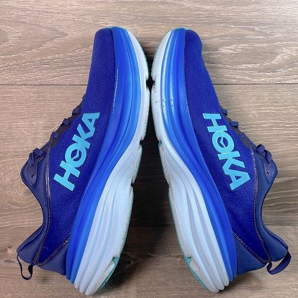 Hoka One One Bondi 8 Mens Size 11.5D Bellwether Blue Bluing Running Sneakers - Picture 10 of 13